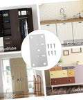 Stainless Steel Hinge Repair Plate Kit For Cabinets And Doors 10 Sets Easy To Use Quick Fix Reinforcement Plates shown.