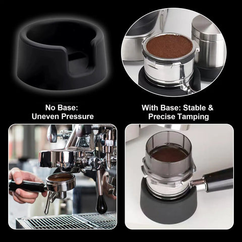 Rock Solid Tamper Base For Luxe Cafe Espresso Makers Japanese Silicone LSR Molded For No Wobble Stable Tamping Display