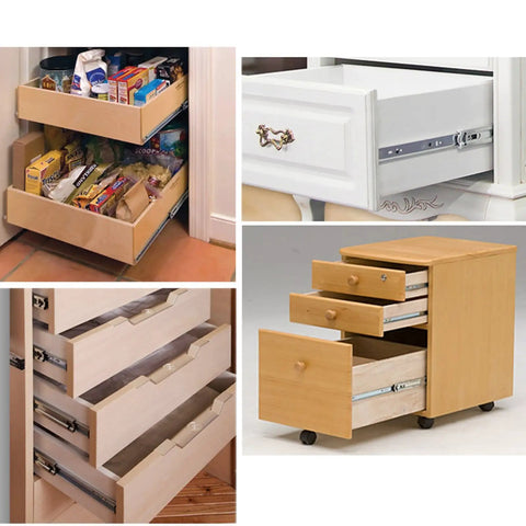 Noiseless 20 Inch Full Extension Drawer Slides With Soft Close Ball Bearing Heavy Duty Side Mount Rails Zinc Plated Steel