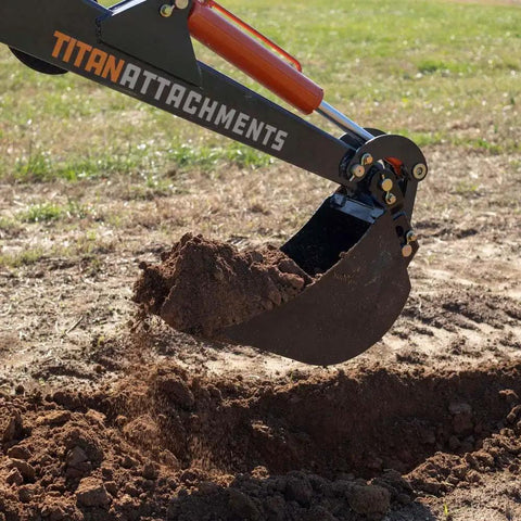 Beefed Up 10 Inch Front And Backhoe Bucket With Replaceable Carbon Steel Teeth And Hydraulic Tilt digging soil