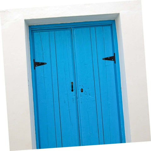 heavy duty outdoor gate hinges on blue wooden door