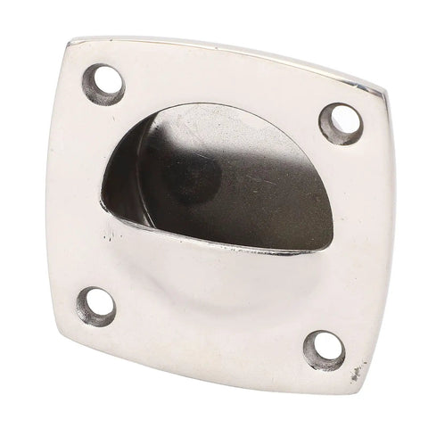 Badass Marine Grade Solid Stainless Steel Flush Pull Handle Rust Proof Cabinet Hardware, minimalist square design for cabinetry.