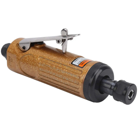 Compact Pneumatic Engraving Machine Mini Grinder For Hardware Glass And Stone Crafts With Japanese Style Precision Steel Parts For Smooth Operation And Heavy Duty Work Right Now, featuring a detailed view of the golden handle and safety switch.