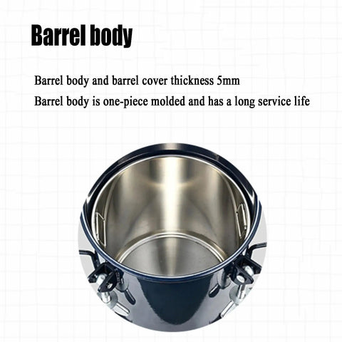 Heavy Duty Pneumatic Paint Pressure Pot With Smooth Tracking And Robust 10 Liter Capacity For Professional Grade Spray Painting Projects And No Sweat Transport - close-up of barrel body showing polished interior.