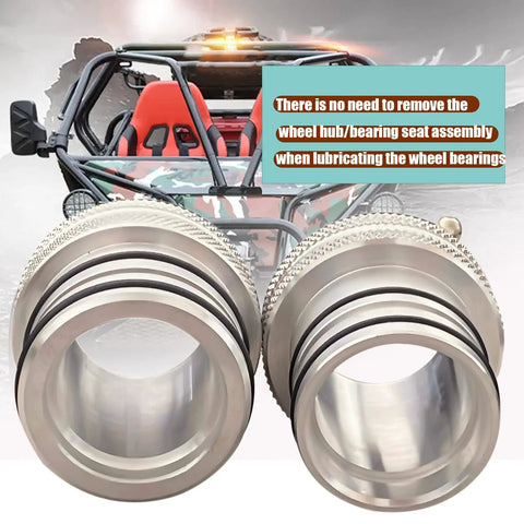 Heavy Duty Wheel Bearing Greaser Tool Kit Offering 44mm And 40mm Aluminum Drivers for easy lubrication of ATV and UTV wheel bearings.