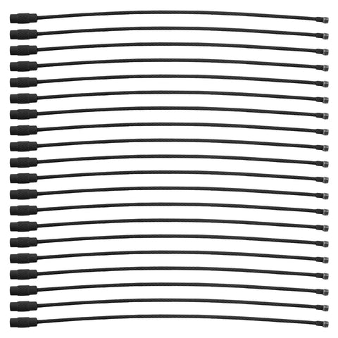 20 Pcs Black Stainless Steel Wire Keychains 1.5mm Thick Elastic Wire Rope Loops 5.9 Inches Long Heavy Duty Durable Luggage Tag Rings Cable Loops