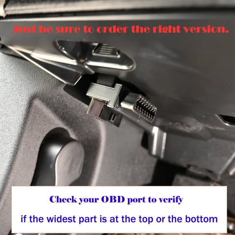 Close-up view of Pocket OBD2 Splitter Cable With 1 Male To 2 Female 16 Pin OBD II Port Splitter for cars, top orientation.
