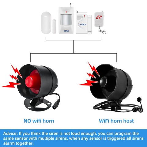 Heavy Duty Wifi Siren Host For Smart Home Security Rock Solid Knockout Protection Expanding Up To Fifty Sensors Without Hassle Top Shelf Instant Alerts In Black with sound comparison.