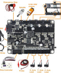 3018-PRO Desktop CNC Router Kit With USB 3 Axis Engraver and Milling Machine circuit board components labeled.