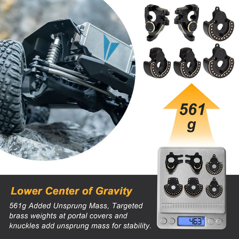 Brass Front And Rear Portal Cover Steering Knuckle Counterweights For Vanquish VS4 10 1 10 RC Crawler F10 Portal Axle Phoenix LCG