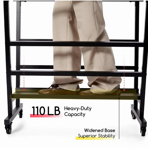Badass Heavy Duty Metal Art Storage Rack With Zero Sagging 110 Lb Capacity showcases sturdy construction and wide base for stability.