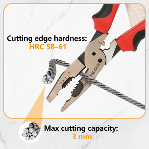8.5 Inch 7 In 1 Linesman Pliers Set With Wire Cutter Stripper Crimper Bolt Extractor Reamer And Screw Shearing for Electricians cutting wire