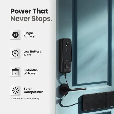 All In One Front Door Smart Lock With Palm Vein And Fingerprint Scanning Keyless Entry Video Camera And Smart Doorbell install with charging cable.