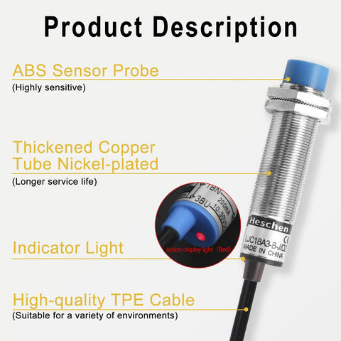 Capacitive Proximity Sensor Switch M18 Non Shield Type With 10mm Sensing Range Dielectric Object Detection Adjustable 0-8mm