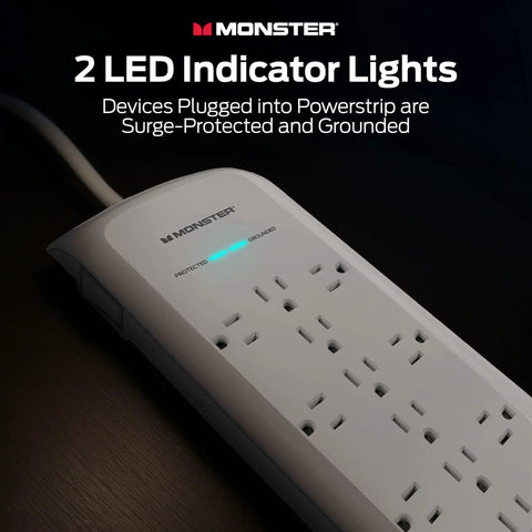Beefed-Up Heavy Duty Surge Protector Power Strip With 4050 Joules, 10 Outlets, 2 LED Indicator Lights, Black Clean Tech Shield