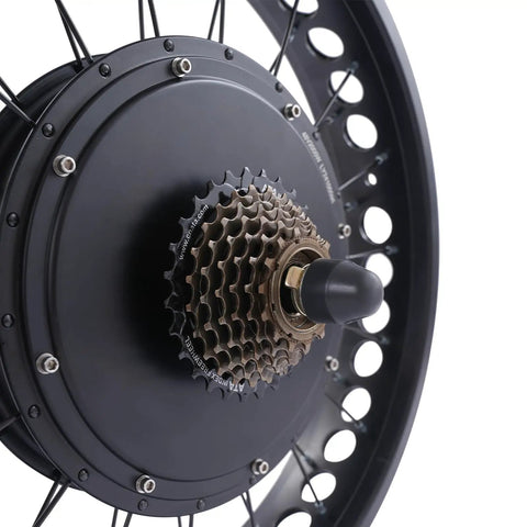 High Power 2000W 48V Electric Bike Conversion Kit with rear wheel hub motor and 5-speed gears for 20 by 4 inch wheels