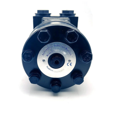 Dead Simple Hydraulic Gerotor Motor 4 Bolt 11.3 Inch Cubic Replacement For Eaton Char Lynn H Series showing top view with bolt mounts.
