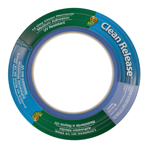 Duck Brand Clean Release Painter's Tape roll, 0.94 in x 60 yd, blue tape (front view)