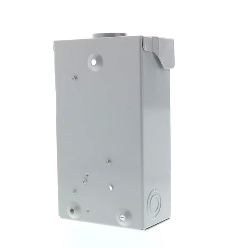 Side view of 2 Pole 60 Amp 240 Volt General Duty Outdoor Non Fusible Safety Switch with Weatherproof Steel Door.