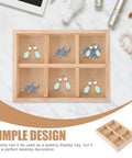 Slick Pine Wood Jewelry Organizer Tray With Six Compartments To Keep Your Ring And Bracelet Stash Neatly Sorted On Any Desk Or Vanity Setup For Serious Good Vibes And Daily Charm, displaying earrings.