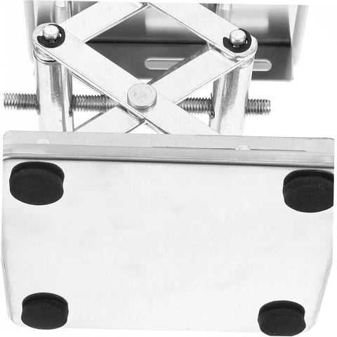 Heavy Duty Laboratory Lifting Platform Stand With Rock Solid Bearing Capacity And Zero Hassle Manual Control Built Tough Stainless Steel Base close-up showing adjustable lifting mechanism and rubber feet.