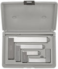 Durable Four Piece Workshop Square Set In A Blow Molded Case With 2 Inch 3 Inch 4 Inch And 6 Inch Squares, open case view.