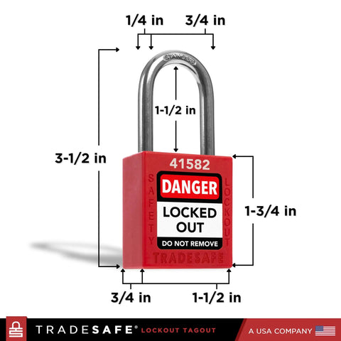 Red Lockout Padlocks Set Ten Keyed Alike With Two Keys Per Lock For Lockout Tagout Stations OSHA Compliant Premium Grade Use In Industrial Safety LOTO Ready For Everyday Use.