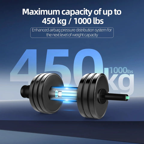 Interiors of Beefed Up Heavy Duty Office Chair Gas Cylinder Replacement showing 1000 lb capacity and airbag system, illustration.