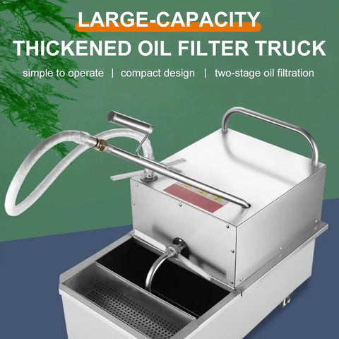 Upgrade Your Kitchen Game With This Heavy Duty Commercial Fryer Filter Machine, large-capacity stainless steel oil filter truck.