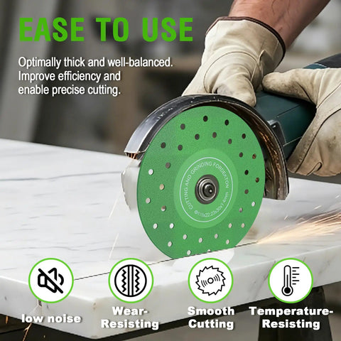Four And A Half Inch Diamond Tile Cutter Blade For Angle Grinder Porcelain Ceramic Glass Marble And Wine Bottles Cutting Disc Seven Eighths Inch Arbor Ten Piece Set Beefy Performance With Porous Cooling To Reduce Heat Noise And Dust used on marble.