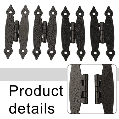Antique Iron H Shaped Cabinet Hinges 3.5 Inch Black Decorative Hardware For Kitchen Cupboards Doors Wardrobes And Furniture Restoration