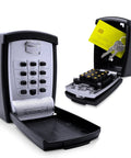 Push Button Key Storage Wall Mount Lock Box With Easy To Use Phone Style Keypad For Keyless Access, open with keys inside