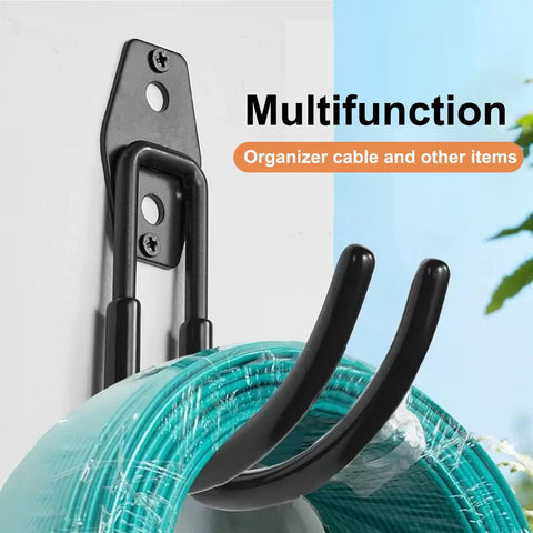 Rugged EV Charging Cable Holder Wall Mount With Anti Slip Rubber Coating No Fuss Heavy Duty J Hook Organizer on wall