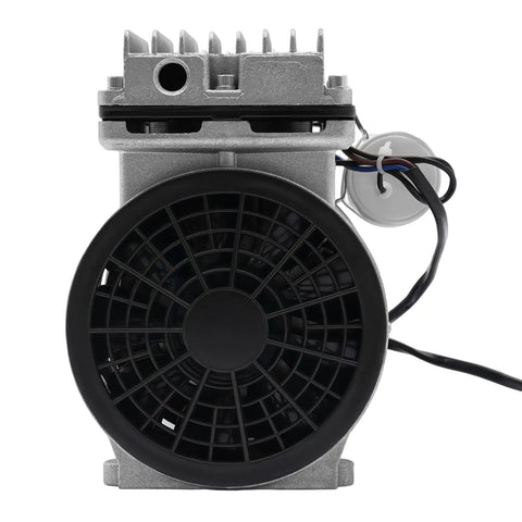Industrial Oil Free Piston Vacuum Pump Air Compressor 370W with cooling fan view and electrical connections for effective performance.