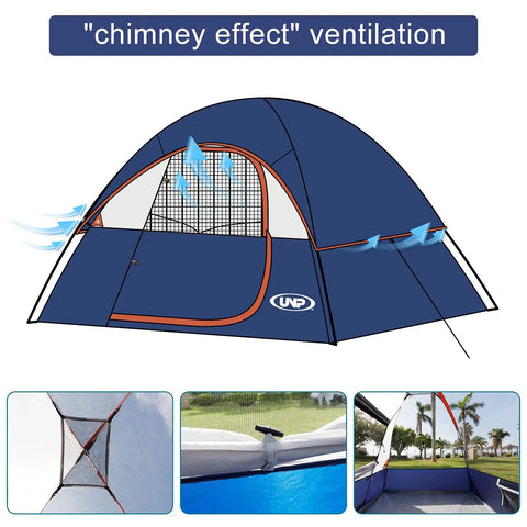 Two Person Waterproof Windproof Camping Tent With Rainfly Easy Setup Portable Dome Shelter for Outdoor Camping Hiking Beach