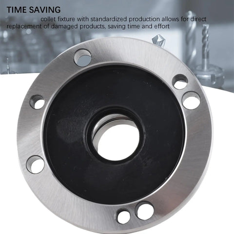 ER32 Collet Fixture D100 Tooling Plate For CNC Lathe And Milling Machines 100 Millimeter Diameter Flange Heavy Duty Carbon Steel Machining Accessory For Router And Mill Backplate Mounting front view