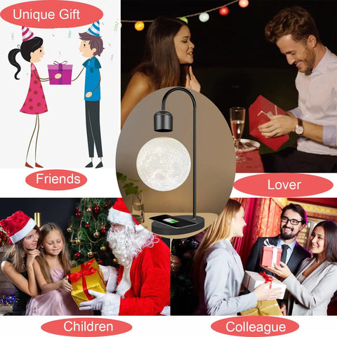 Levitating Lamp With Wireless Phone Charger used as a unique gift for friends, lovers, children, and colleagues at celebrations.
