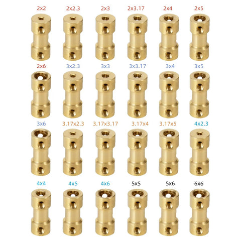 Variety of brass shaft couplings for different bore sizes, 5Mm To 6Mm Bore Rigid Brass Shaft Coupling Motor Connector For Precise Machine Linkage