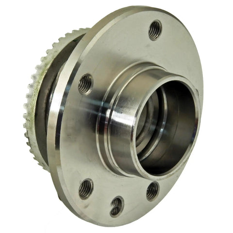 Heavy Duty Front Wheel Hub And Bearing Assembly Direct Bolt On Replacement close-up showing smooth surface and bolt holes for installation.