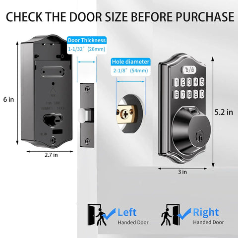 Smart Front Door Deadbolt Lock With Fingerprint Fast Unlock 0.3 Seconds No Fuss 100 Fingerprints 100 Codes Keyless Entry