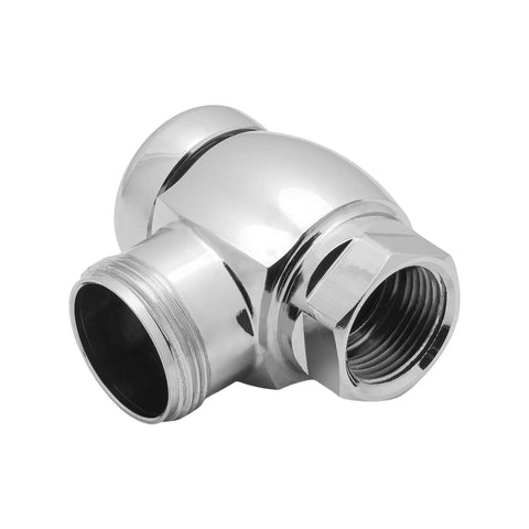 1 Inch Screwdriver Control Stop With Vandal Resistant Cap For Flushometers, Polished Chrome Finish, close-up view, threaded ends
