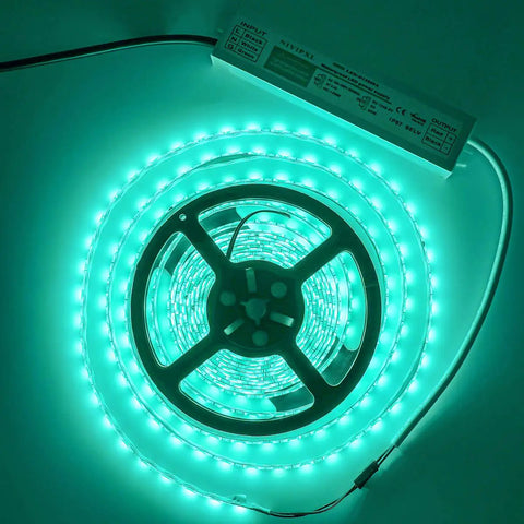 60W Waterproof IP67 LED Power Supply 12V DC Output 5A Transformer Adapter For Indoor Outdoor LED Lighting with glowing LED strip
