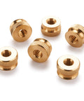 Slick Brass Knurled Thumb Nuts 1/4 X 20 Coarse Thread 9/16 Inch Diameter 3/8 Inch Height Quick Grip Finger Tightening Clamp Knobs Six Pack