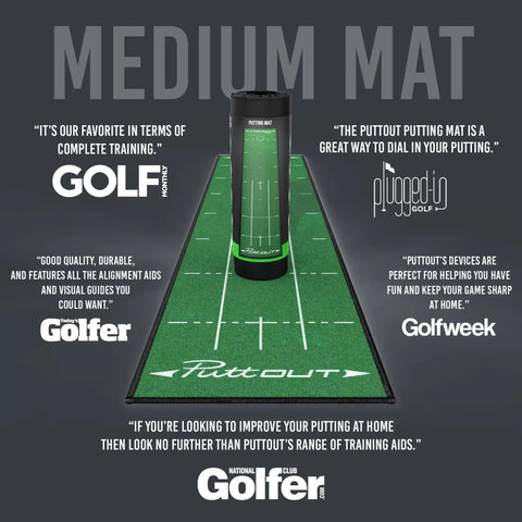 Medium Putting Mat For Home Golf Practice, 7.9ft x 1.6ft Green, Smooth Roll And Medium-Fast Pace, Durable Rubber-Backed Nylon Surface
