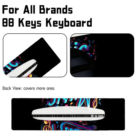 Stretchy Spandex 88 Keys Piano Keyboard Dust Cover With Durable Elastic Cord Universal Fit For Digital Keyboards Protects
