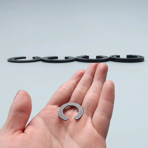 Person holding a piece from Refrigerator Door Hinge Shim Height Adjustment Kit Four Thicknesses Replacement Parts Set For Samsung And Other Brand Refrigerators
