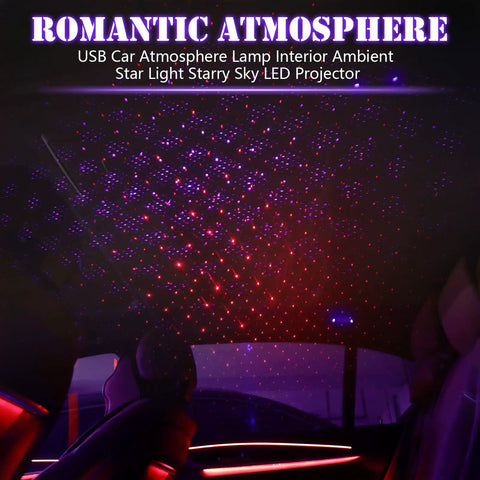 Two Pack USB Star Projector Night Light With Adjustable Romantic Settings For Car Interior Roof Lights creating a starry sky