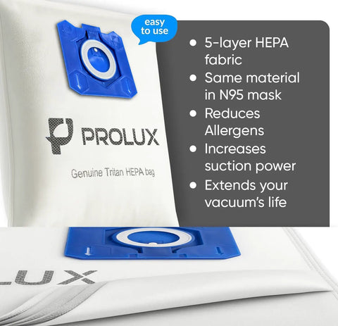Six Pack HEPA Vacuum Bags And Two Post Filters For Tritan Series Vacuums A Top Notch Replacement Set for strong airflow and motor protection