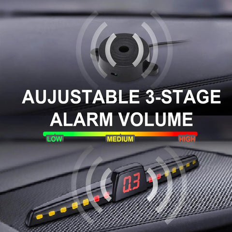 Front Parking Sensor Kit With Buzzer And 58KHz OE Standard Sensors, Bull Bar Recognition, Adjustable Alarm Volume And Radio Mute