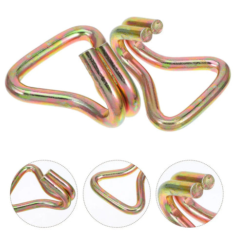 Close-up of Heavy Duty Steel Ratchet Tie Down Hooks For 25mm Straps, Zinc Plated With Anti Slip Surface, 8 Pack detail